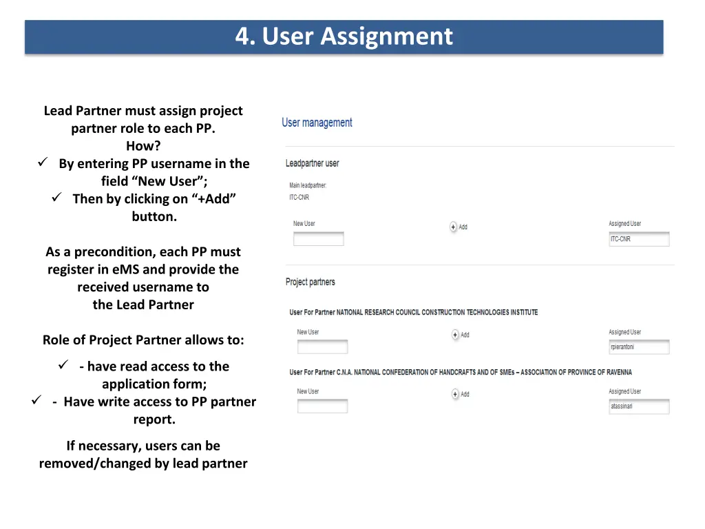 4 user assignment