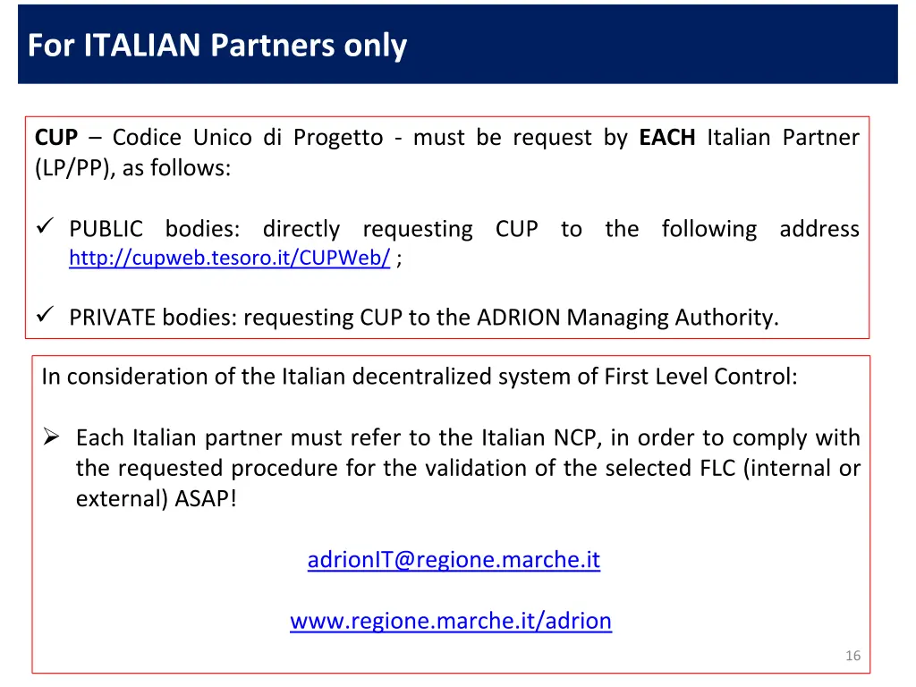 for italian partners only