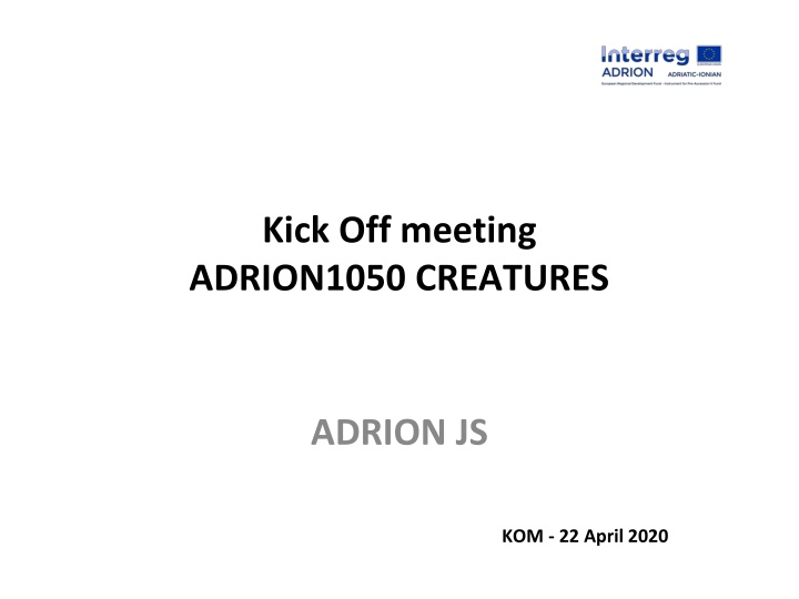 kick off meeting adrion1050 creatures