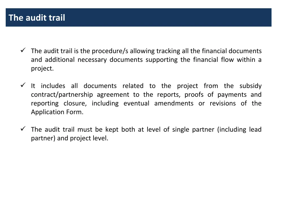 the audit trail