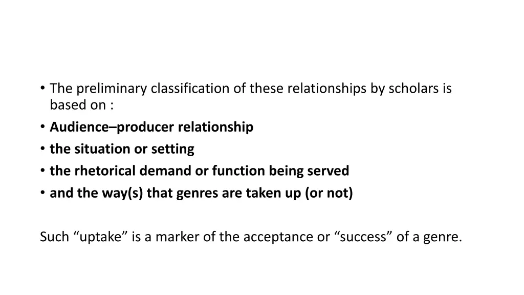 the preliminary classification of these