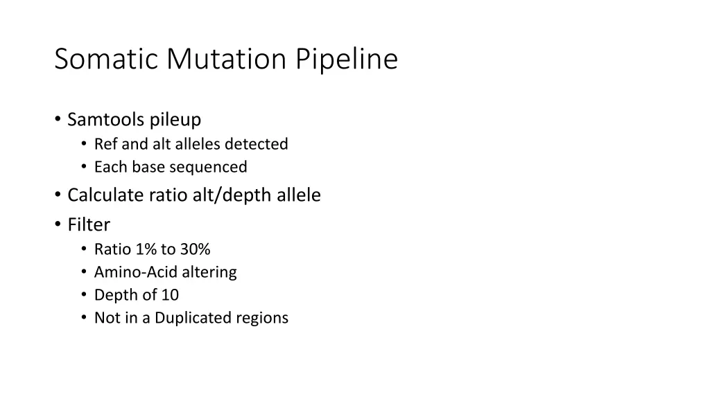 somatic mutation pipeline