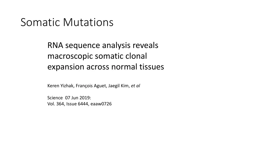 somatic mutations