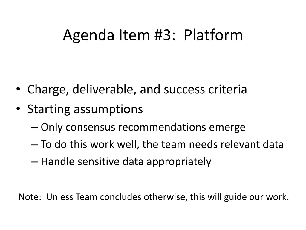 agenda item 3 platform