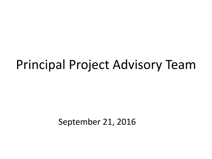 principal project advisory team