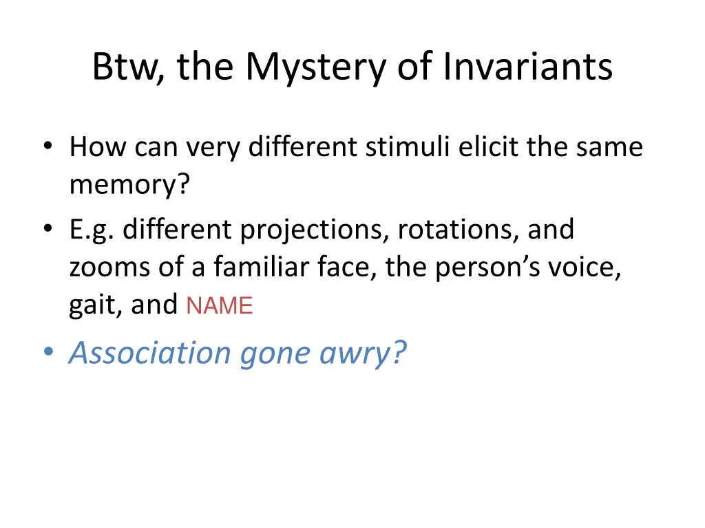 btw the mystery of invariants