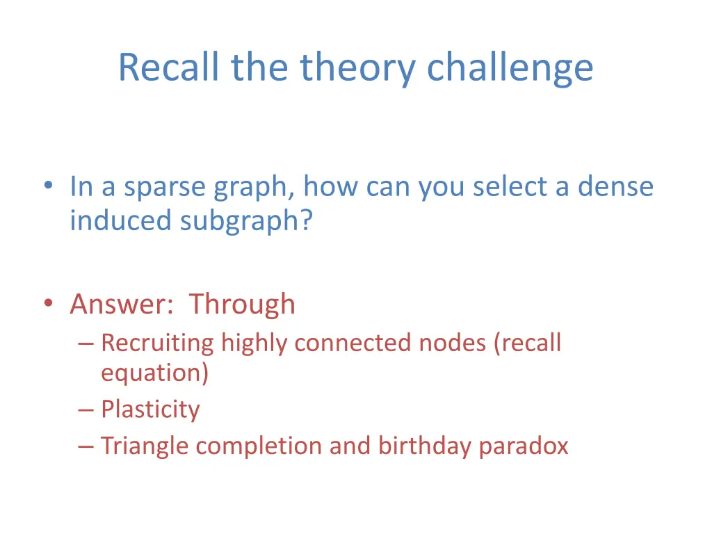 recall the theory challenge