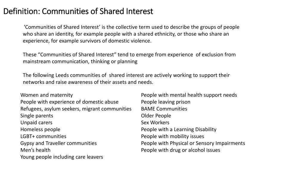 definition communities of shared interest