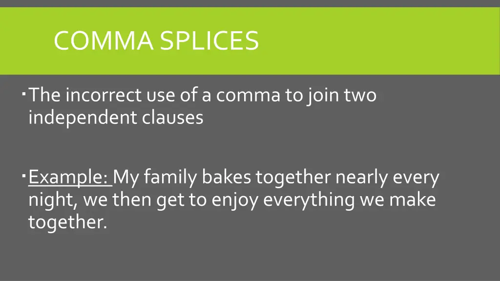 comma splices 1