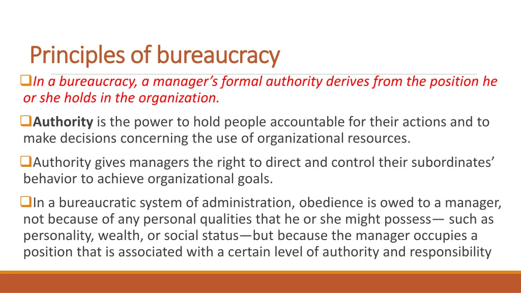 principles of bureaucracy principles