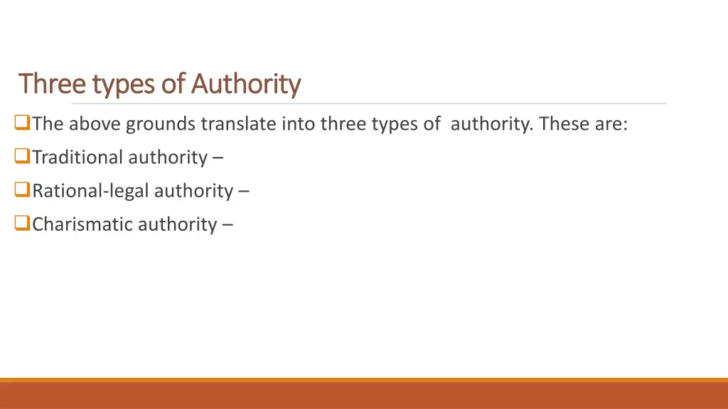 three types of authority three types of authority