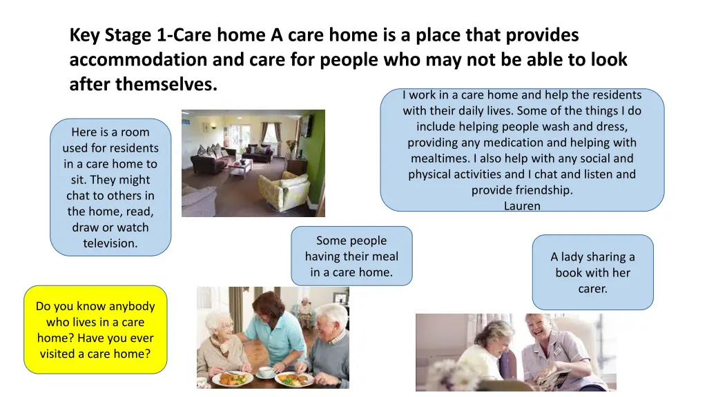 key stage 1 care home a care home is a place that