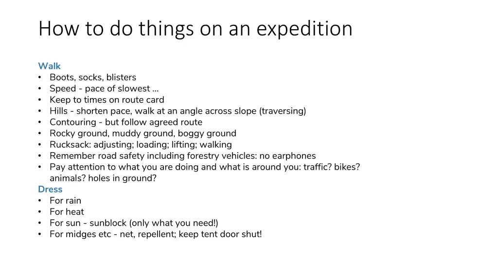 how to do things on an expedition 2