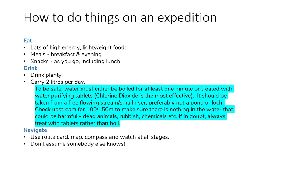 how to do things on an expedition 3