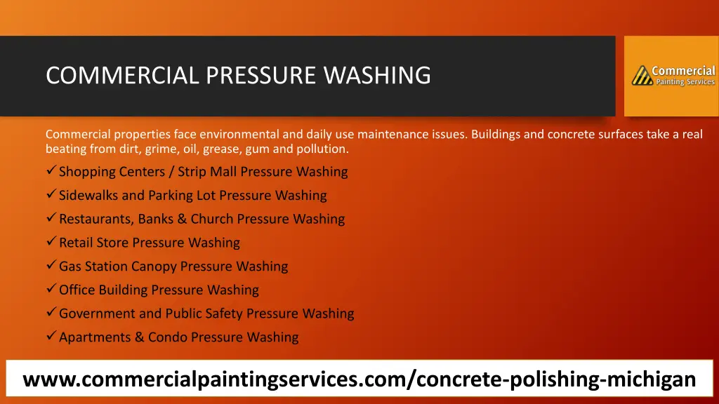 commercial pressure washing