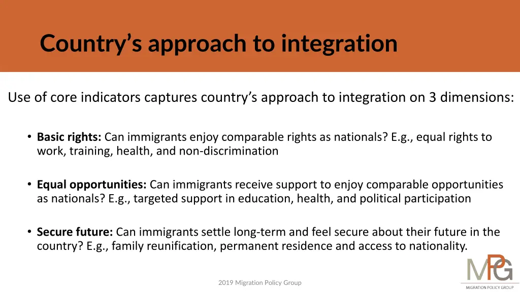 country s approach to integration