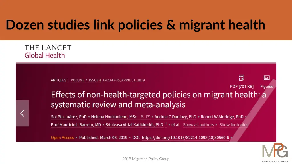 dozen studies link policies migrant health