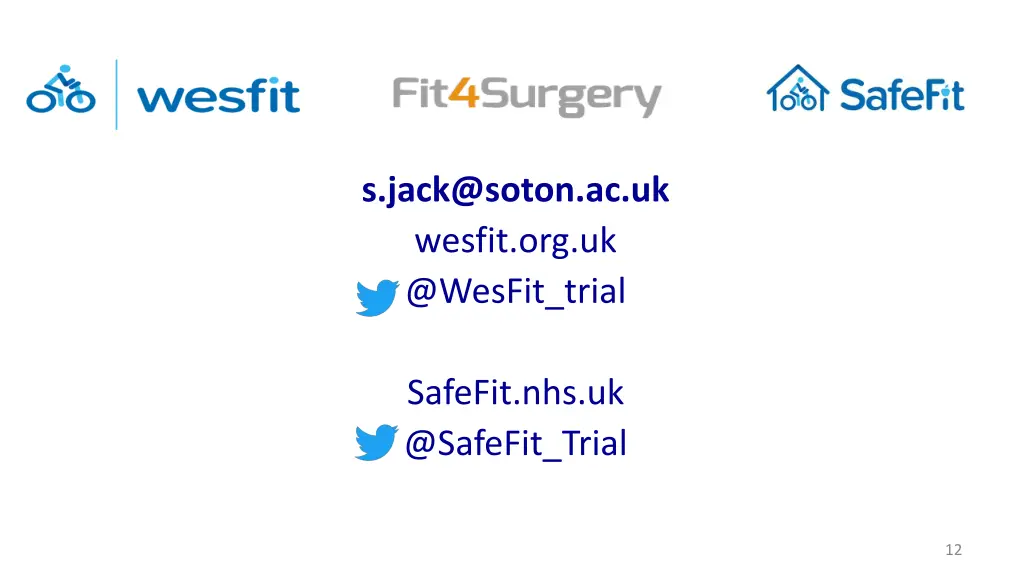 s jack@soton ac uk wesfit org uk @wesfit trial