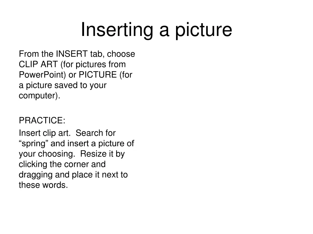 inserting a picture