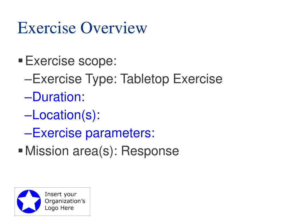 exercise overview