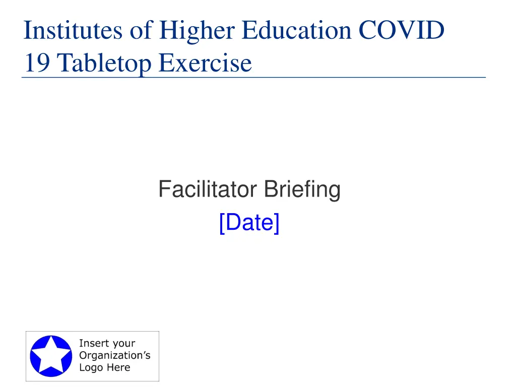 institutes of higher education covid 19 tabletop