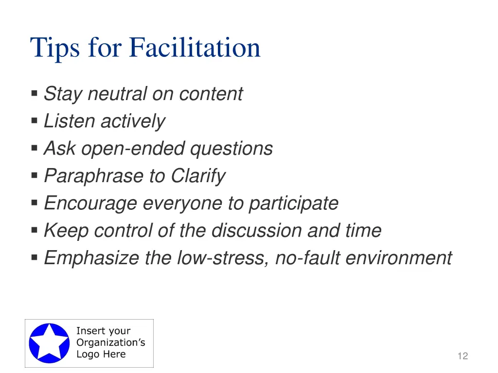 tips for facilitation