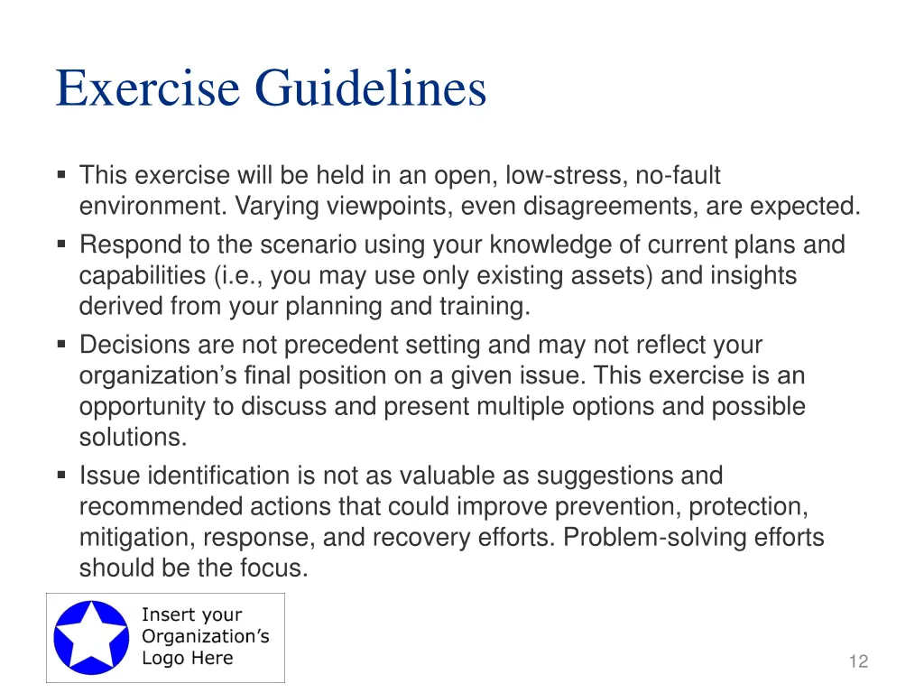 exercise guidelines