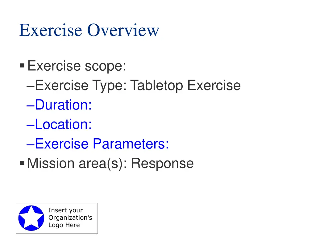 exercise overview