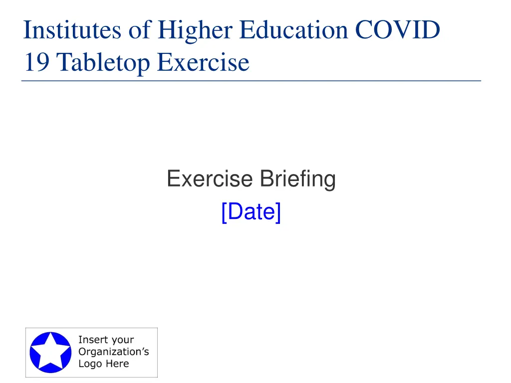 institutes of higher education covid 19 tabletop