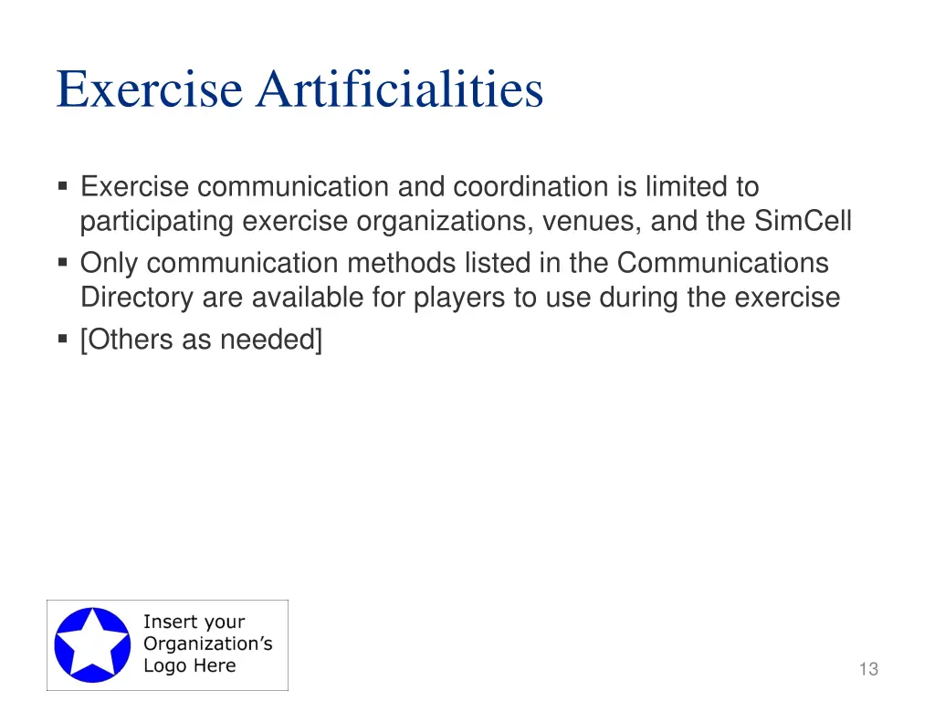 exercise artificialities