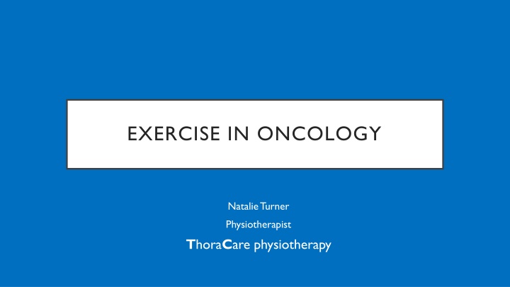 exercise in oncology