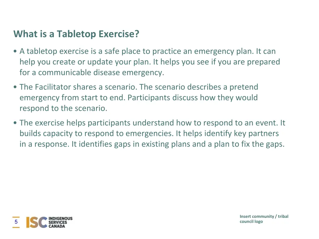 what is a tabletop exercise