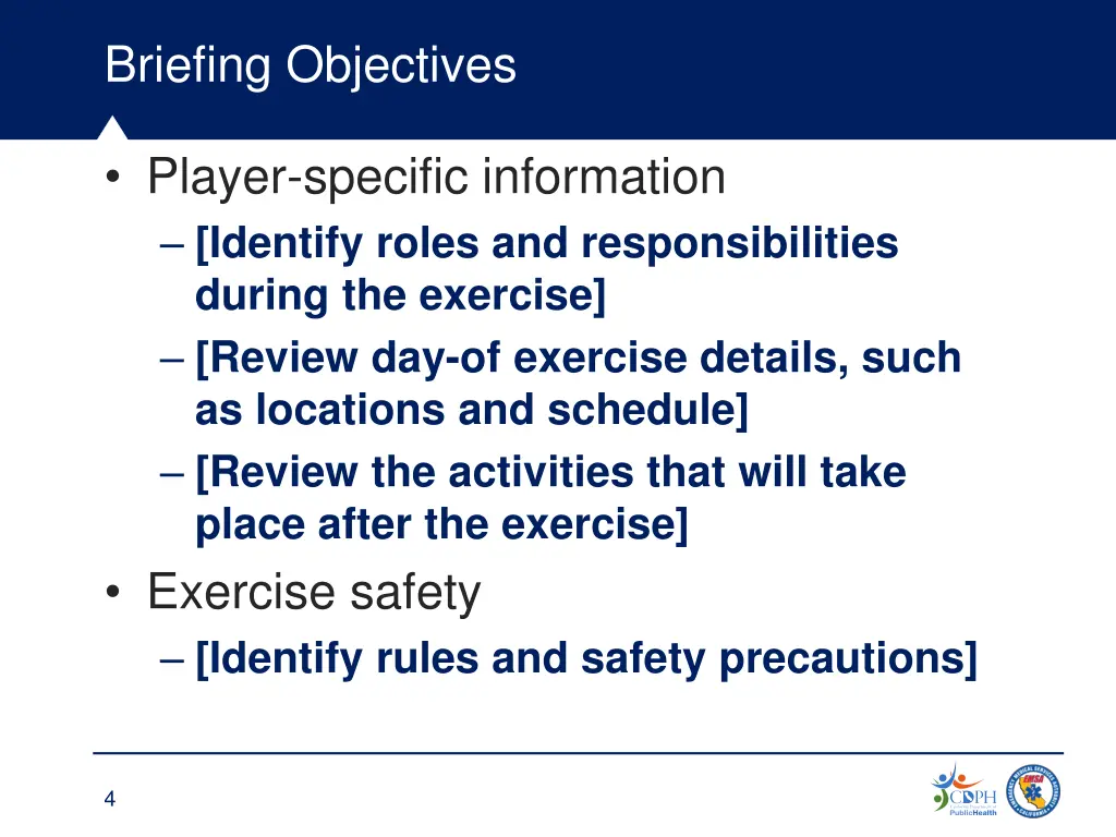 briefing objectives