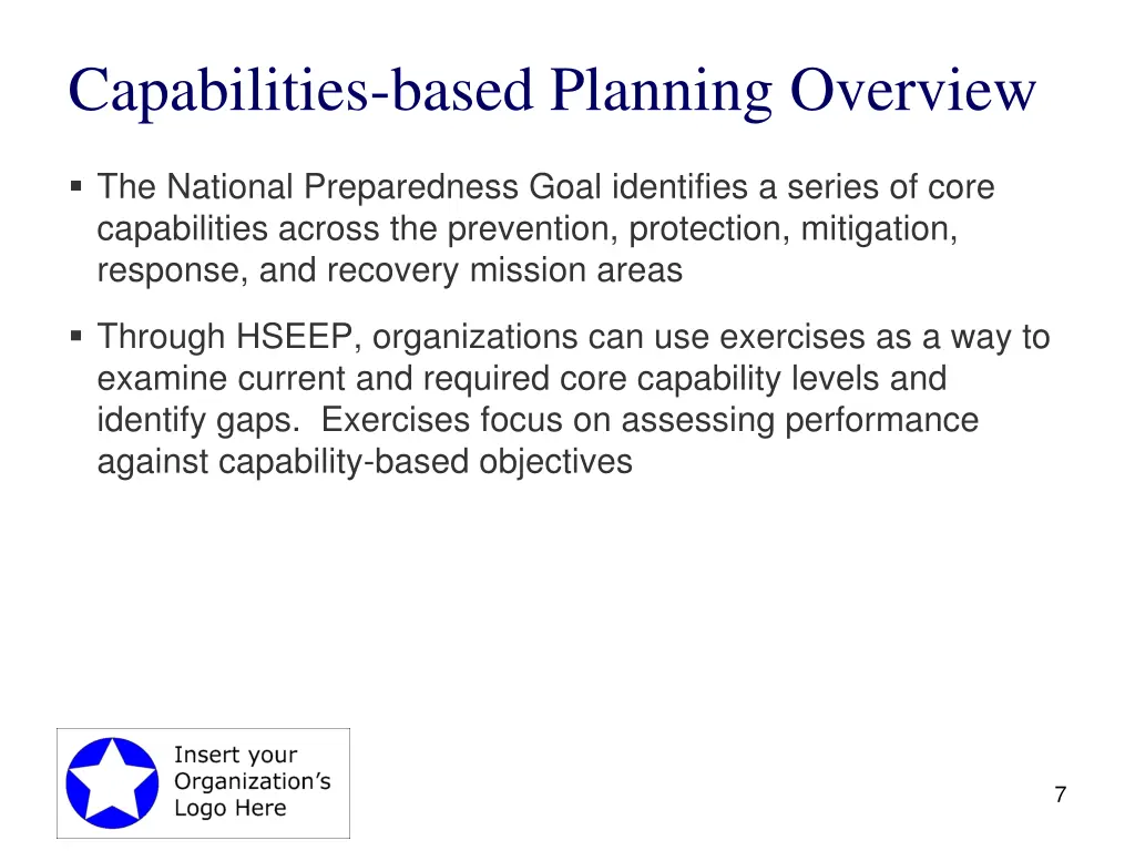 capabilities based planning overview