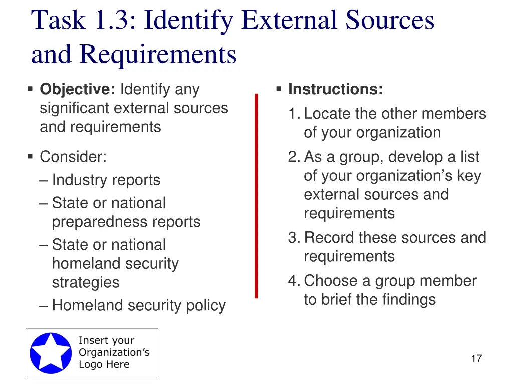 task 1 3 identify external sources