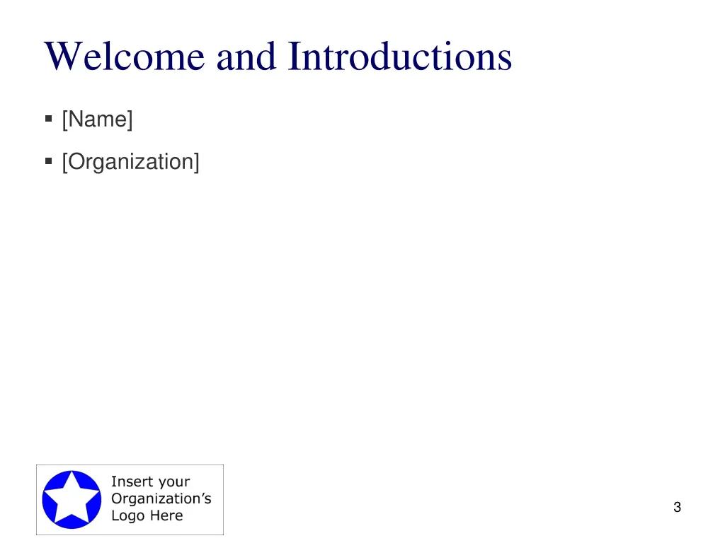 welcome and introductions