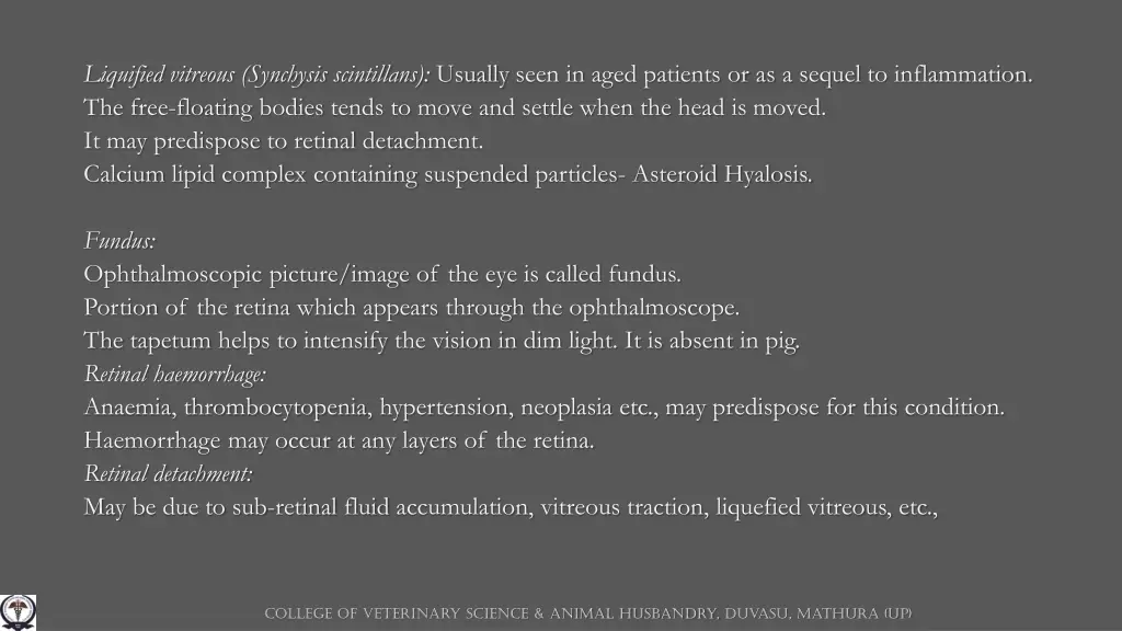 liquified vitreous synchysis scintillans usually