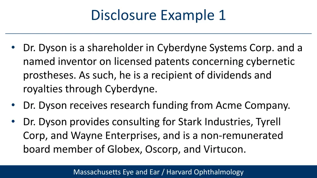 disclosure example 1