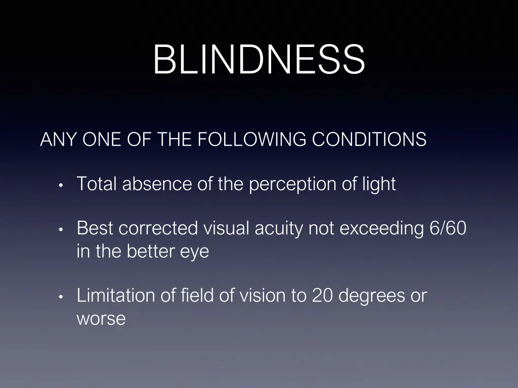 blindness