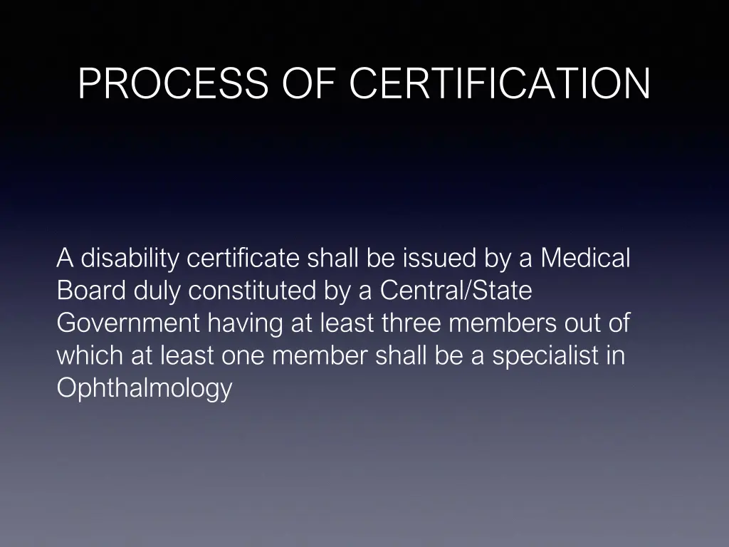 process of certification