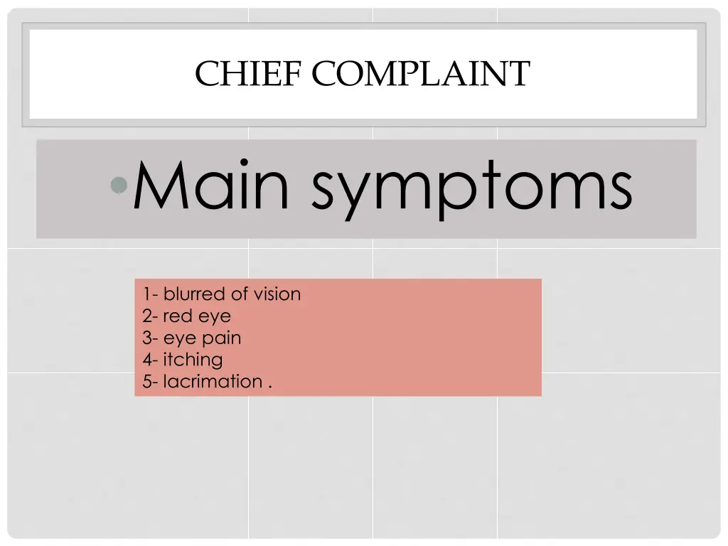 chief complaint