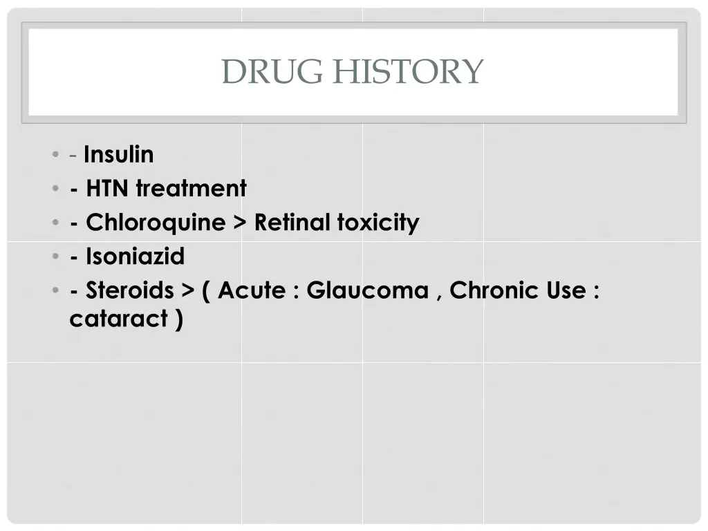 drug history