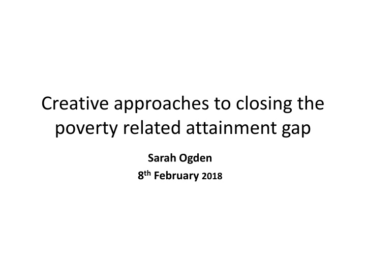 creative approaches to closing the poverty