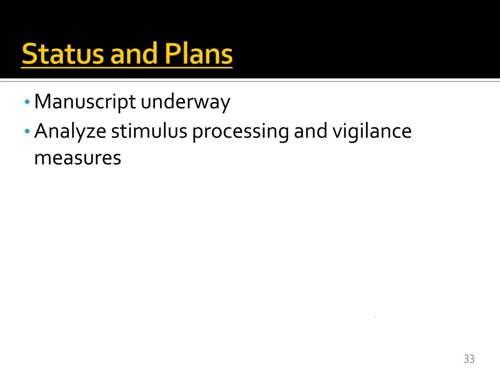 manuscript underway analyze stimulus processing