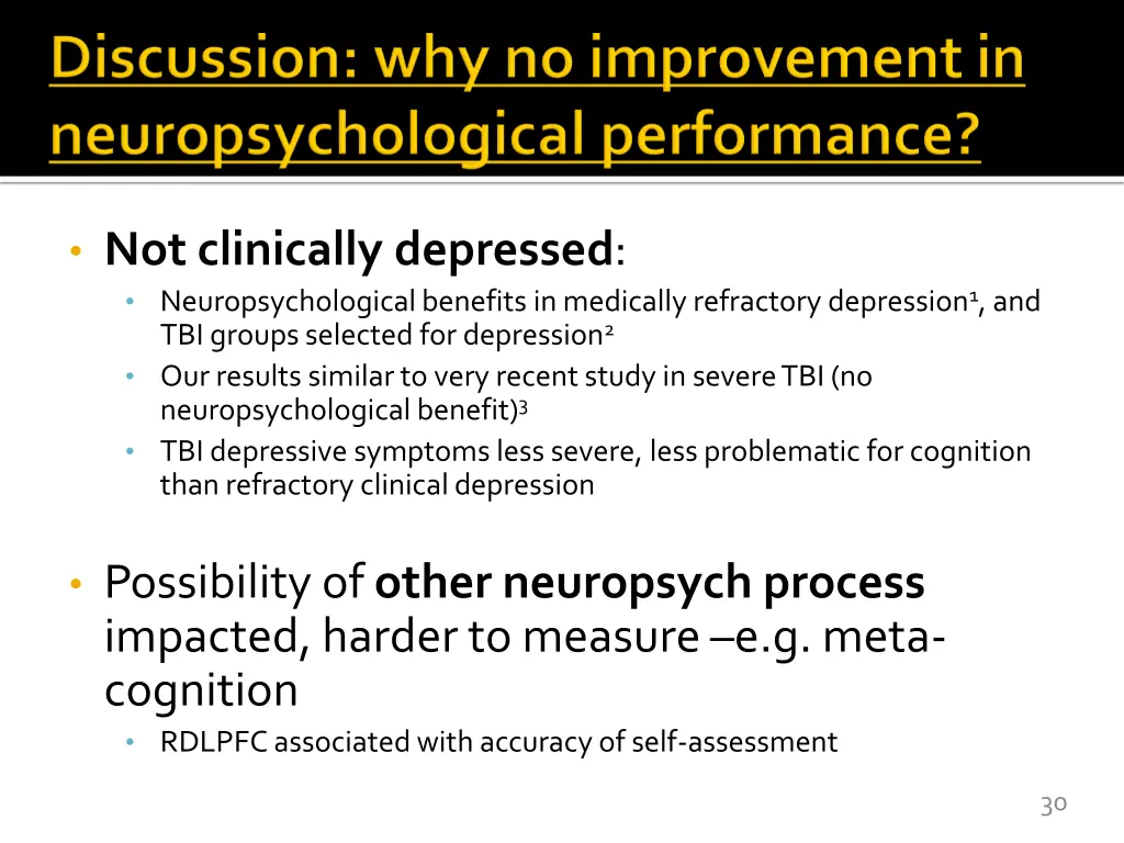 not clinically depressed neuropsychological