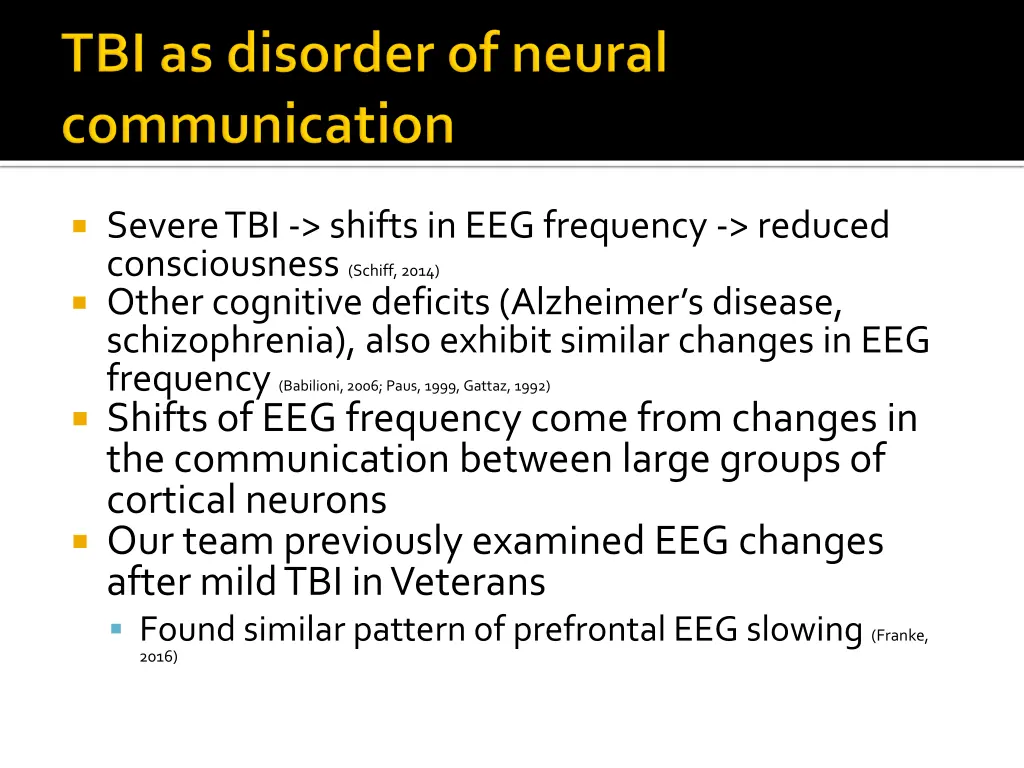 severe tbi shifts in eeg frequency reduced