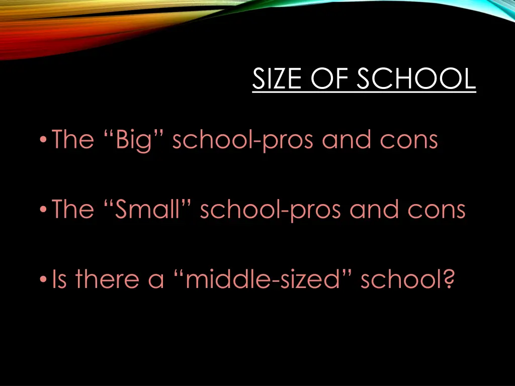 size of school