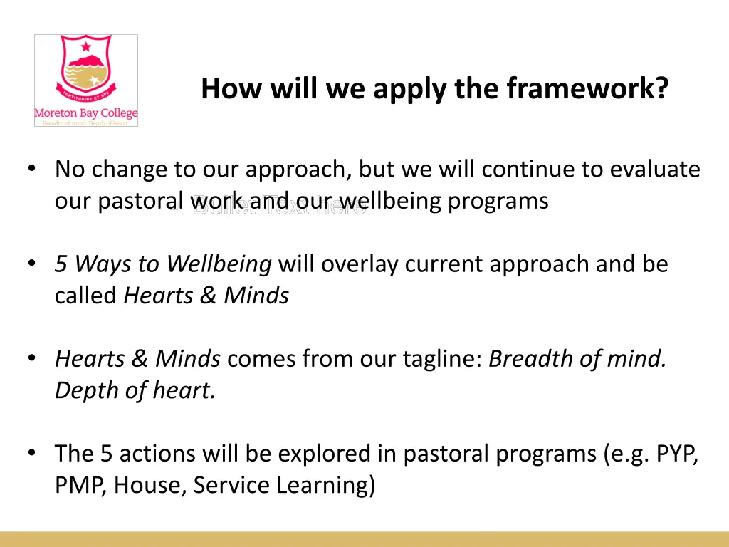 how will we apply the framework