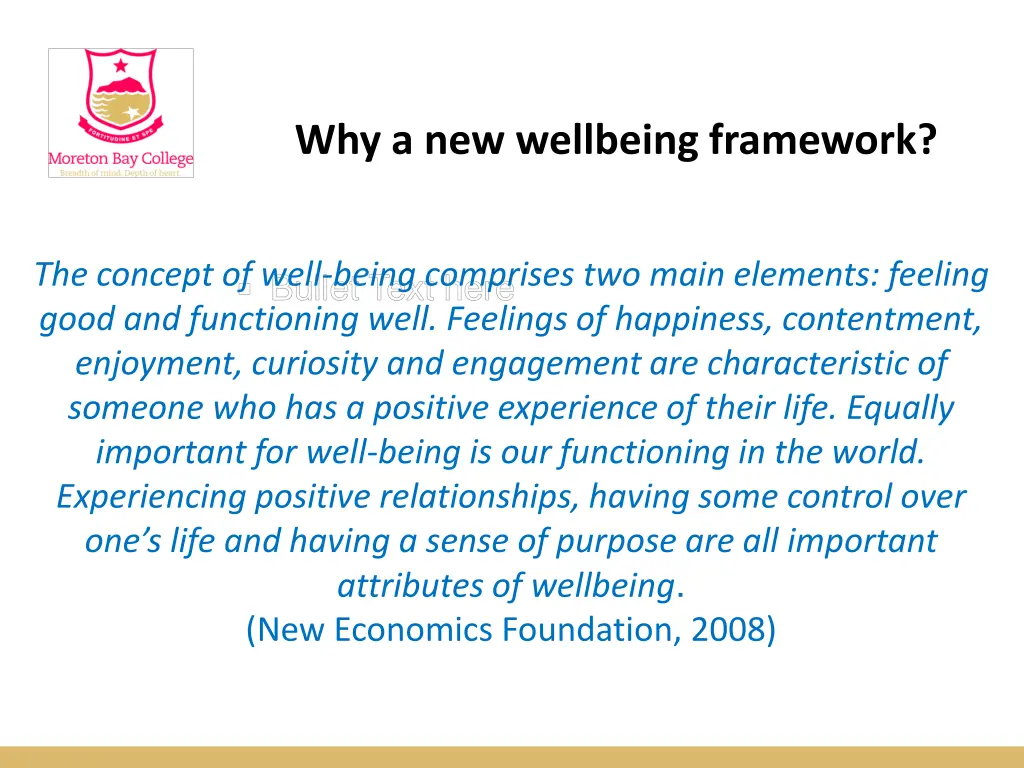 why a new wellbeing framework