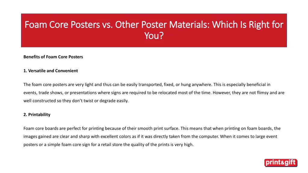 foam core posters vs other poster materials which 2